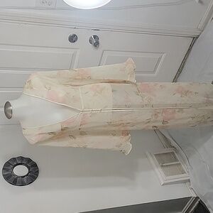 Valarie Stevens Vintage stunning sheer cut  flowing elegant nightgown Size Large